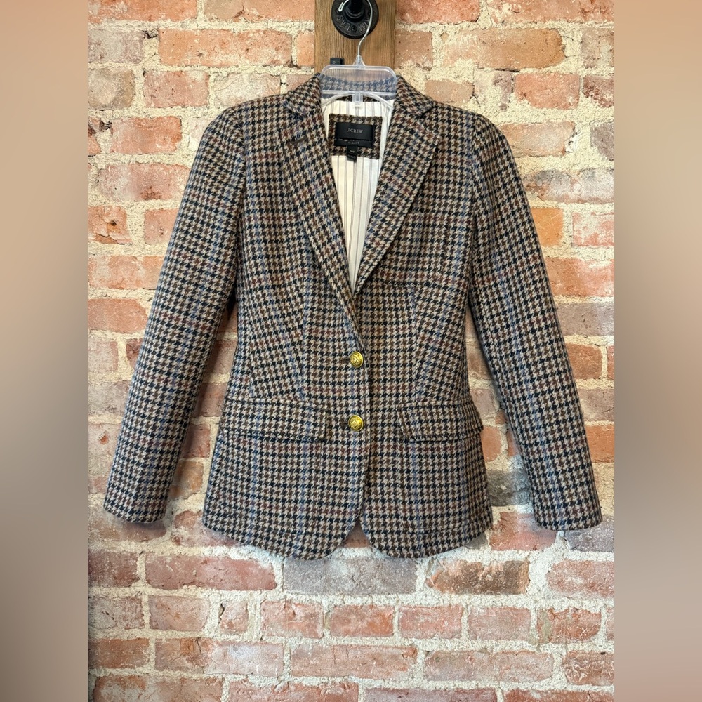 J. Crew Rhodes Blazer Jacket Women 000
Houndstooth Academia Classic 100% Wool